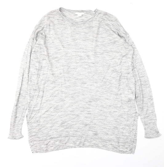 H&M Womens Grey Round Neck  Acrylic Pullover Jumper Size XS