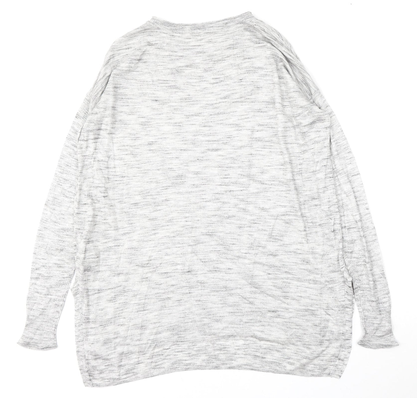 H&M Womens Grey Round Neck  Acrylic Pullover Jumper Size XS
