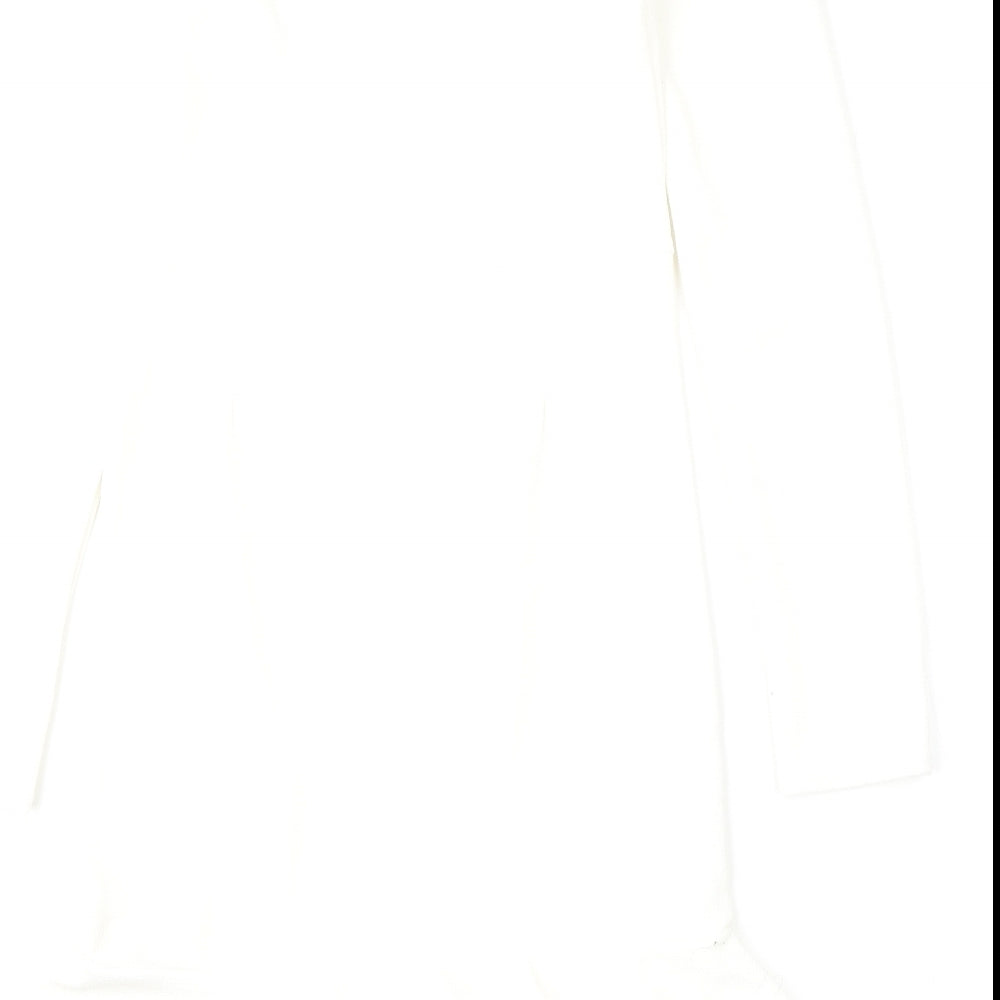 Boohoo Womens White  Polyester Fit & Flare  Size 8  Round Neck