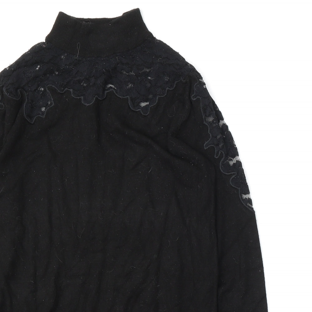 Primark Womens Black Mock Neck  Viscose Pullover Jumper Size 8