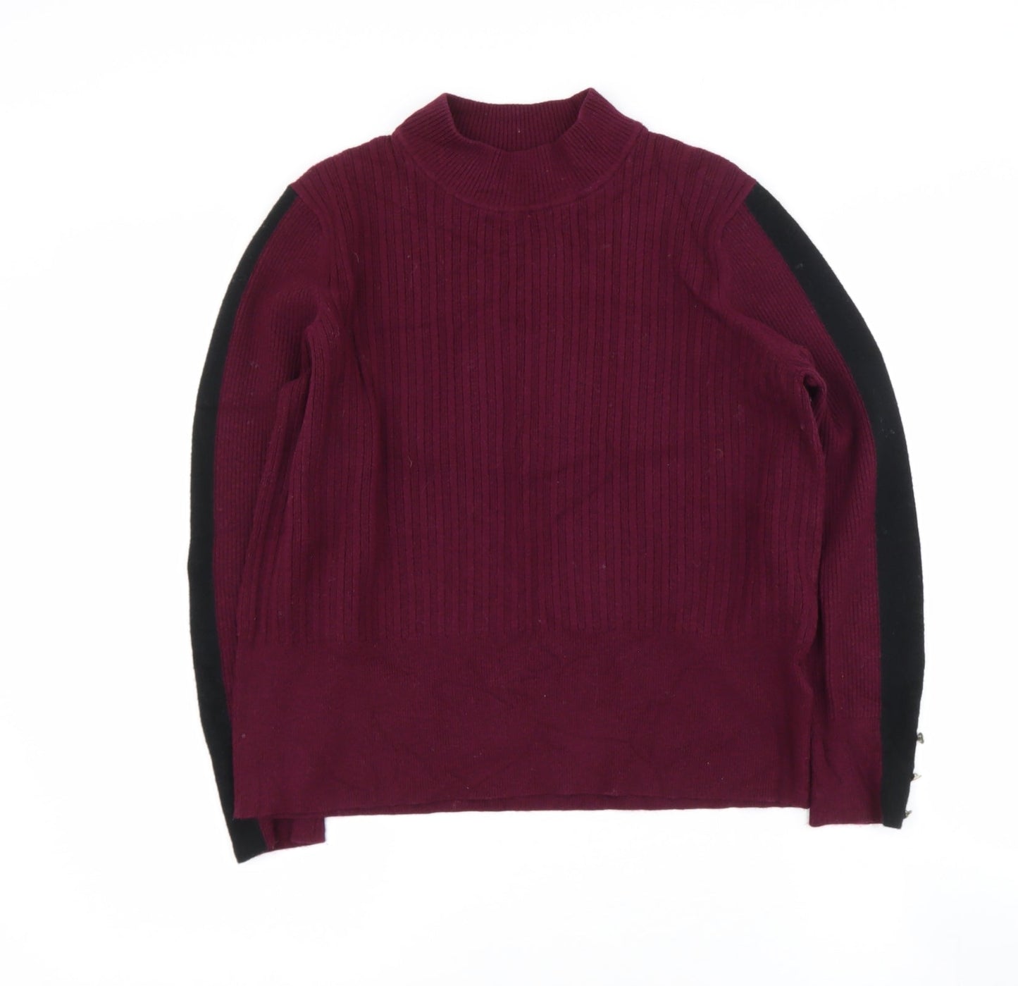 Marks and Spencer Womens Purple High Neck  Viscose Pullover Jumper Size 18