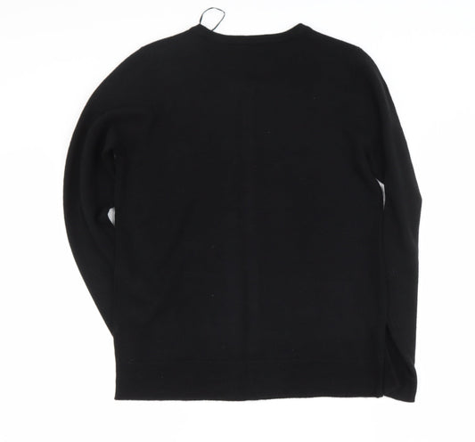 Bonmarché Womens Black Round Neck  Acrylic Cape Jumper Size 10