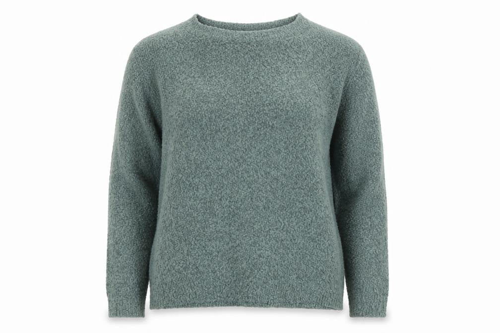 VERA MONDa Womens Green Round Neck  Acrylic Pullover Jumper Size S
