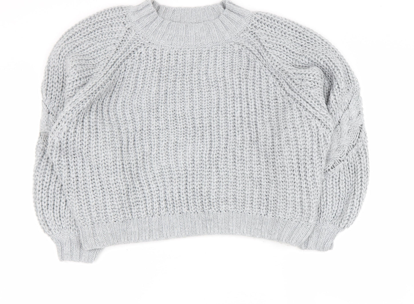 Missguided Womens Grey High Neck  Acrylic Pullover Jumper Size 10