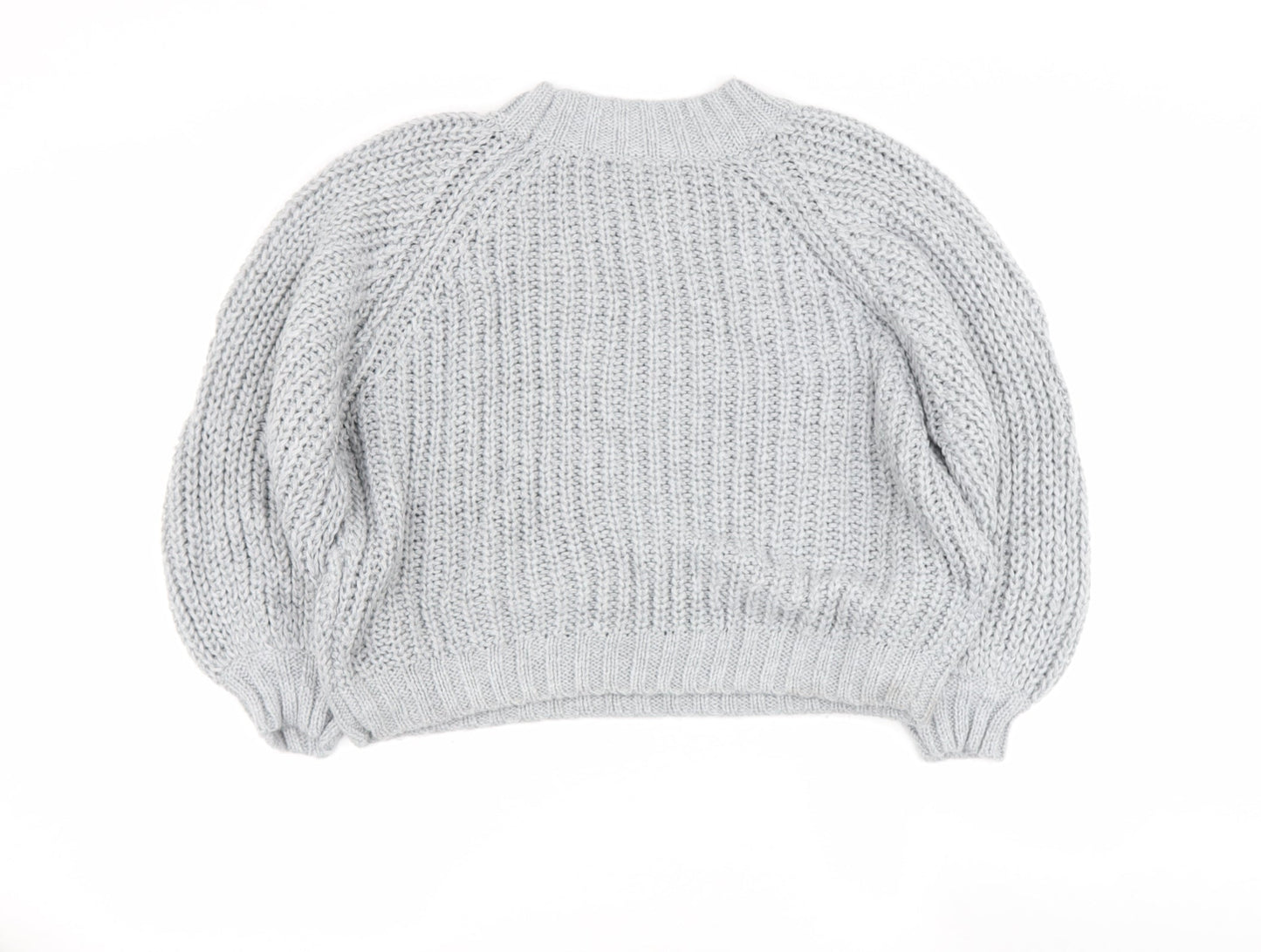 Missguided Womens Grey High Neck  Acrylic Pullover Jumper Size 10