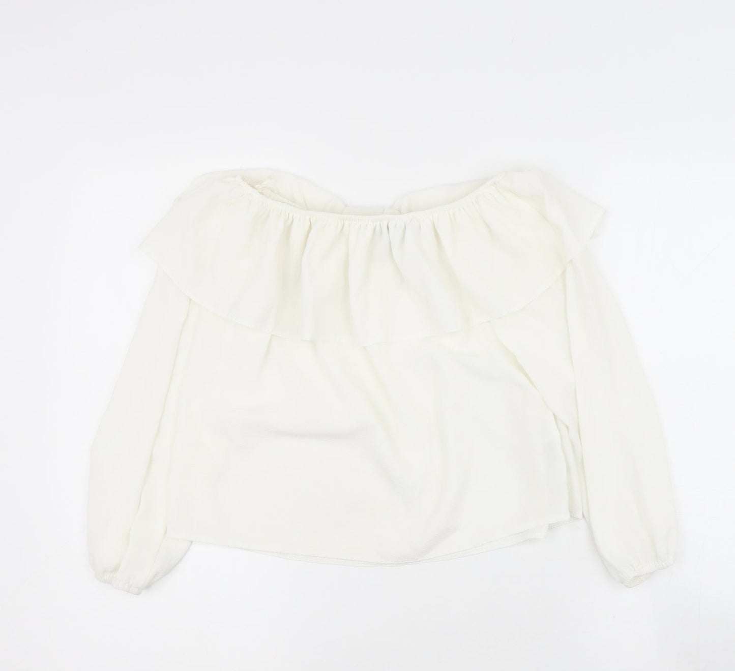 newlook Womens Beige  Polyester Basic Blouse Size 10 Off the Shoulder