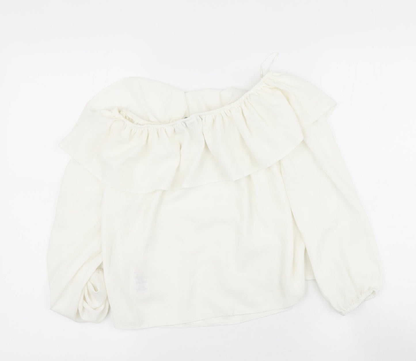newlook Womens Beige  Polyester Basic Blouse Size 10 Off the Shoulder