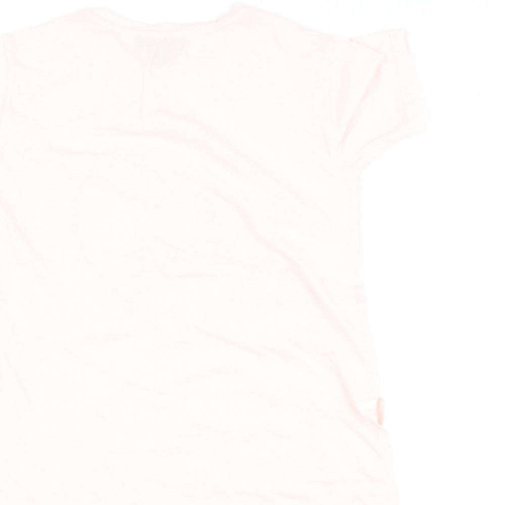 Primark Womens Pink  Cotton Basic T-Shirt Size 6 Round Neck - Love