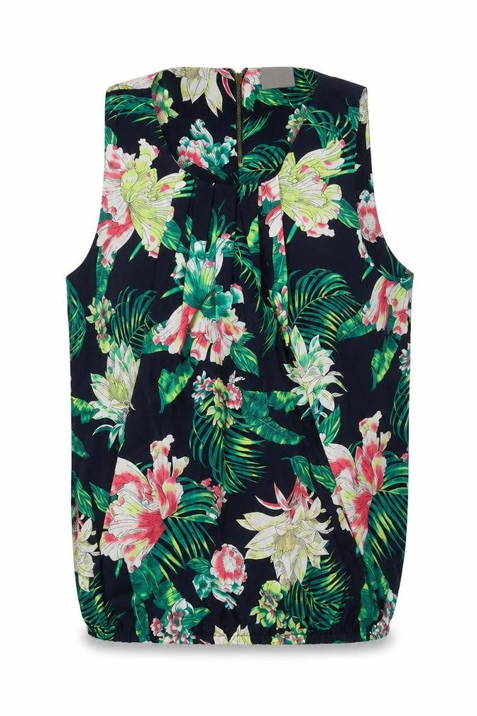 VERO MODA Womens Multicoloured Floral Polyester Basic T-Shirt Size S Crew Neck