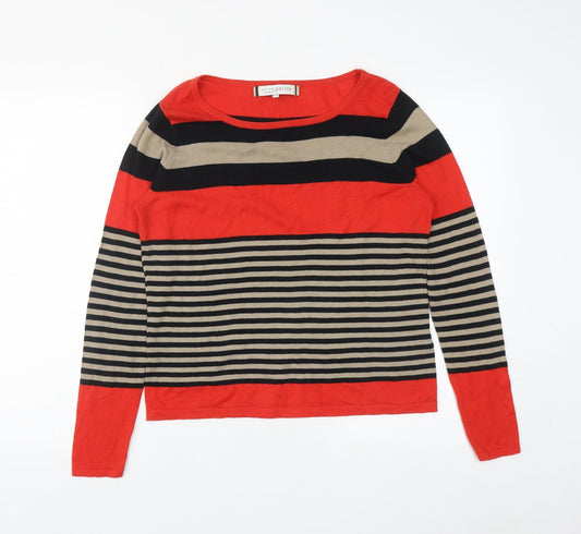 Principles Womens Multicoloured Round Neck Striped Cotton Pullover Jumper Size 14