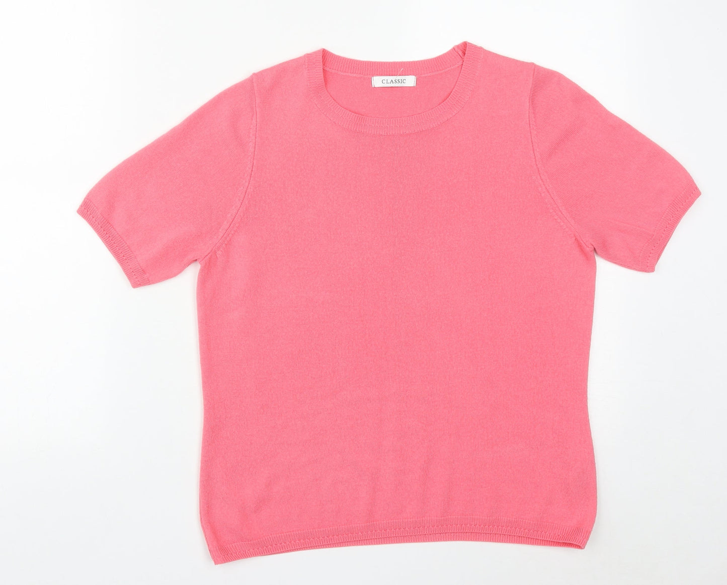 Marks and Spencer Womens Pink Round Neck  Acrylic Pullover Jumper Size 12
