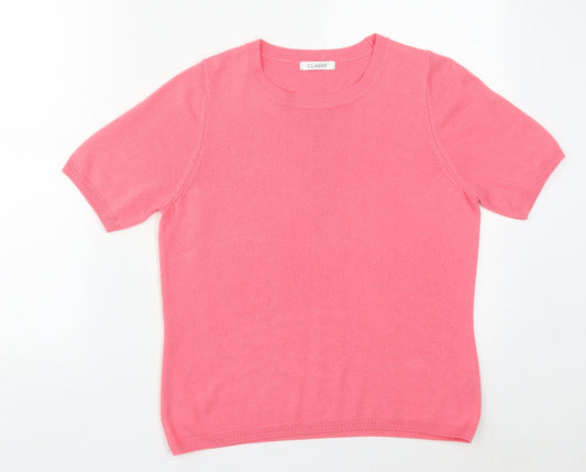 Marks and Spencer Womens Pink Round Neck  Acrylic Pullover Jumper Size 12