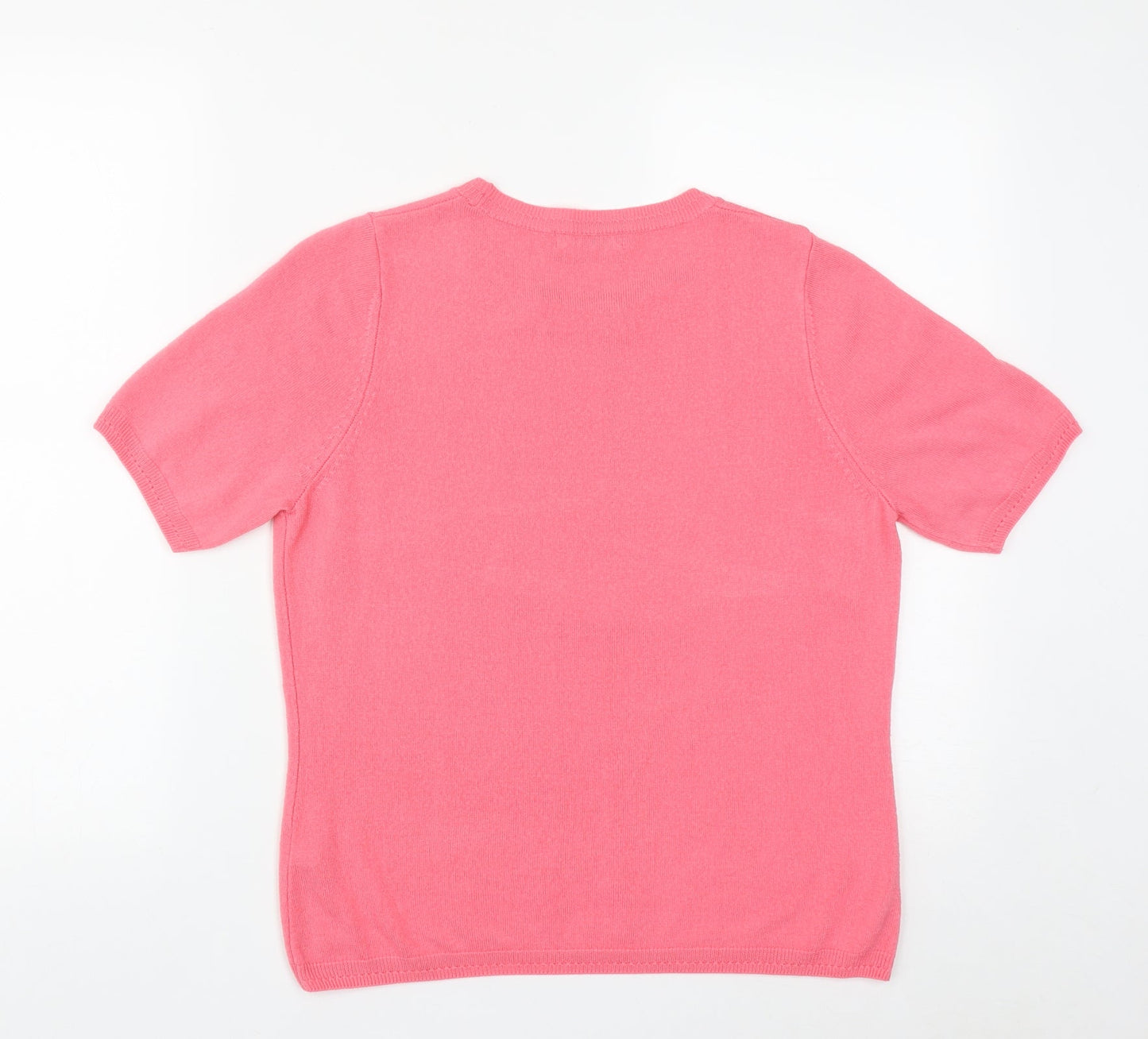 Marks and Spencer Womens Pink Round Neck  Acrylic Pullover Jumper Size 12