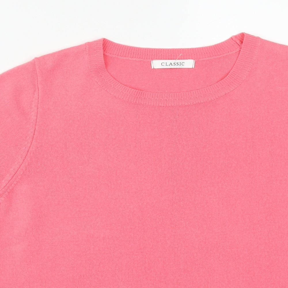 Marks and Spencer Womens Pink Round Neck  Acrylic Pullover Jumper Size 12