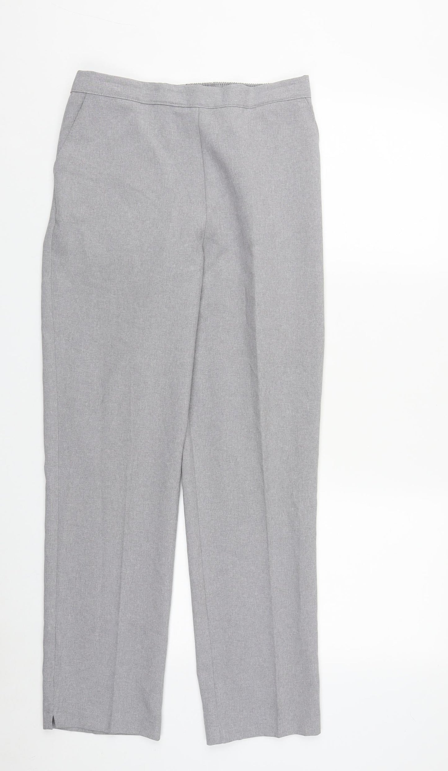 Preworn Womens Grey  Polyester Trousers  Size 12 L30 in Regular