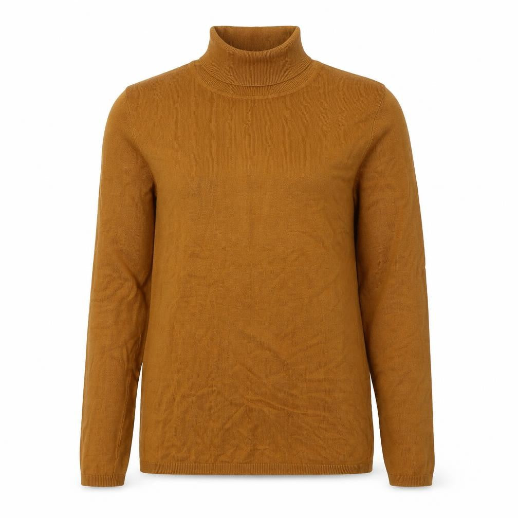 ICHI Womens Brown Roll Neck  Viscose Pullover Jumper Size L