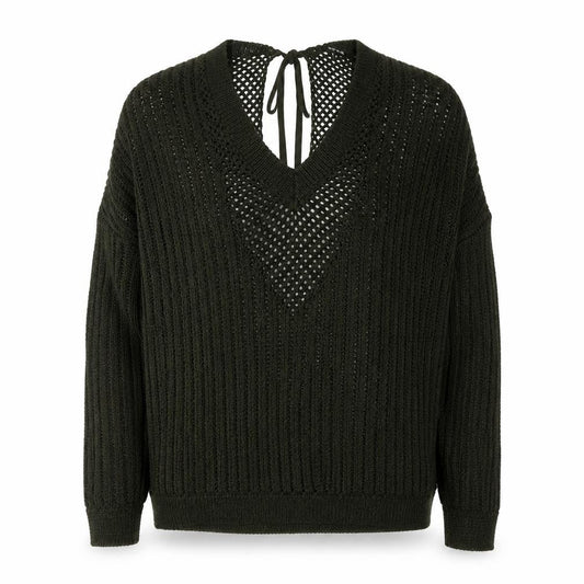 River Island Womens Green V-Neck  Acrylic Pullover Jumper Size 6