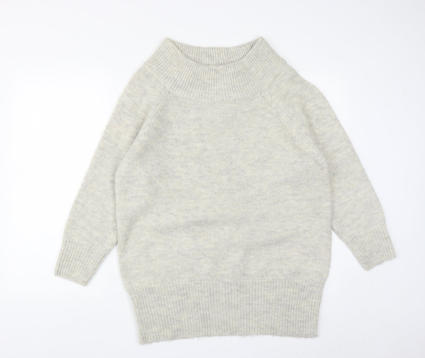 New Look Womens Grey High Neck  Polyester Pullover Jumper Size S