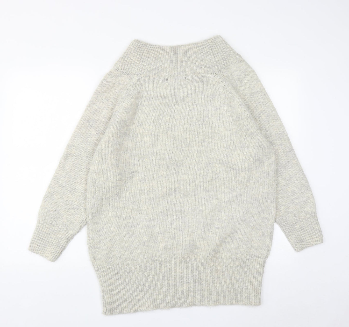 New Look Womens Grey High Neck  Polyester Pullover Jumper Size S