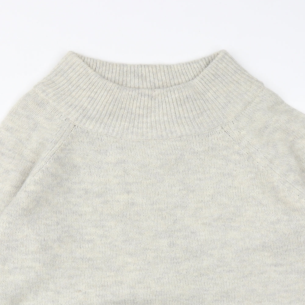 New Look Womens Grey High Neck  Polyester Pullover Jumper Size S