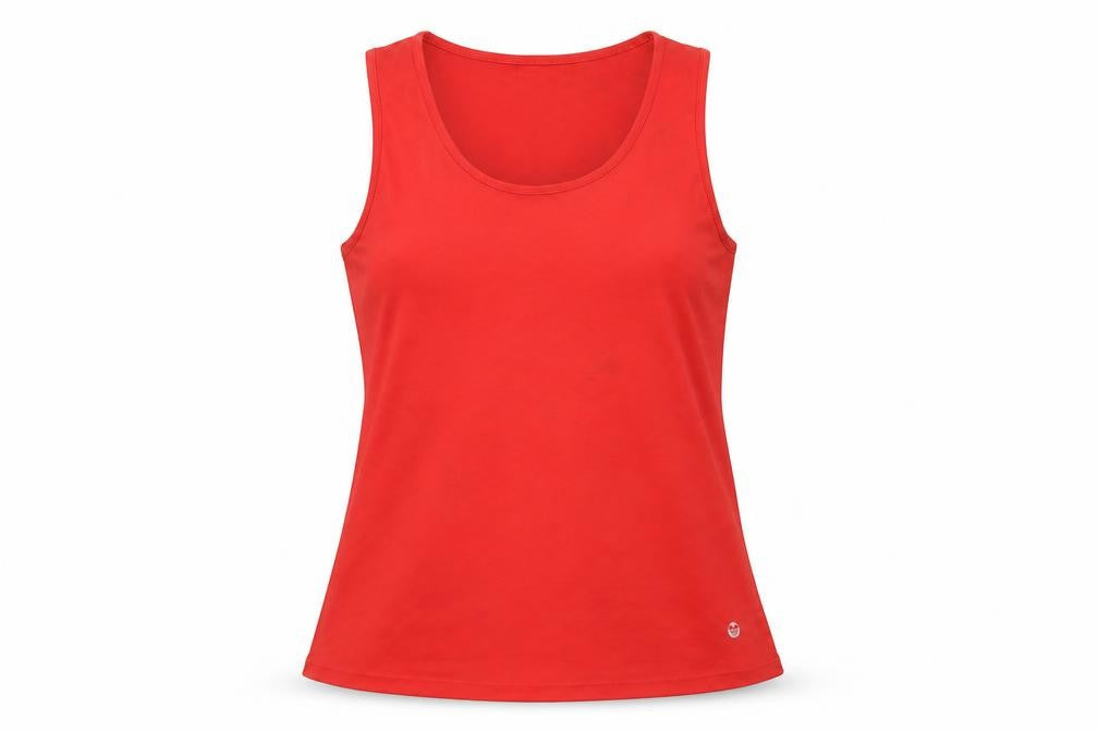 New Look Womens Red  Polyester Basic Tank Size L Round Neck