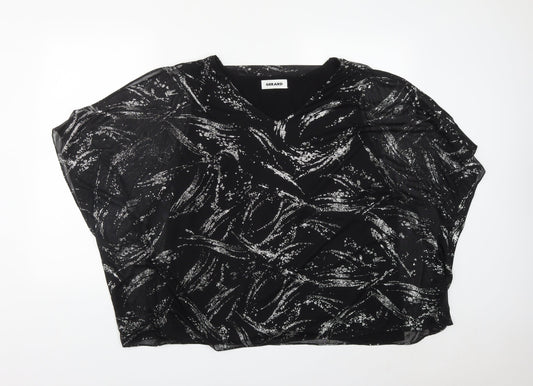 Gerard Womens Black Geometric Polyester Basic Blouse Size 20 V-Neck