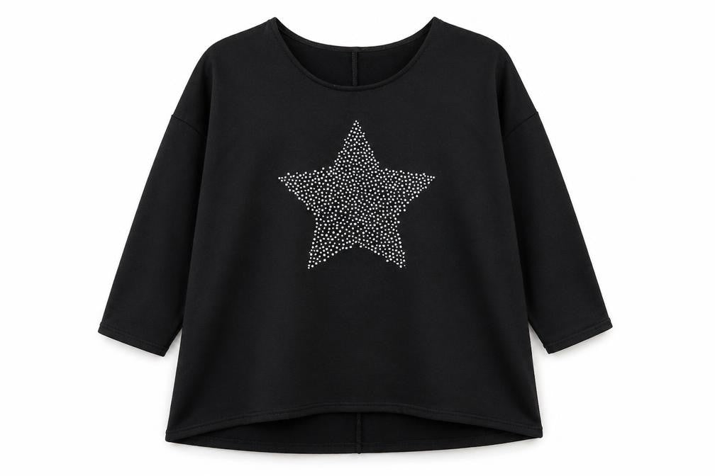 Peacocks Womens Black  Polyester Pullover Sweatshirt Size L  Pullover