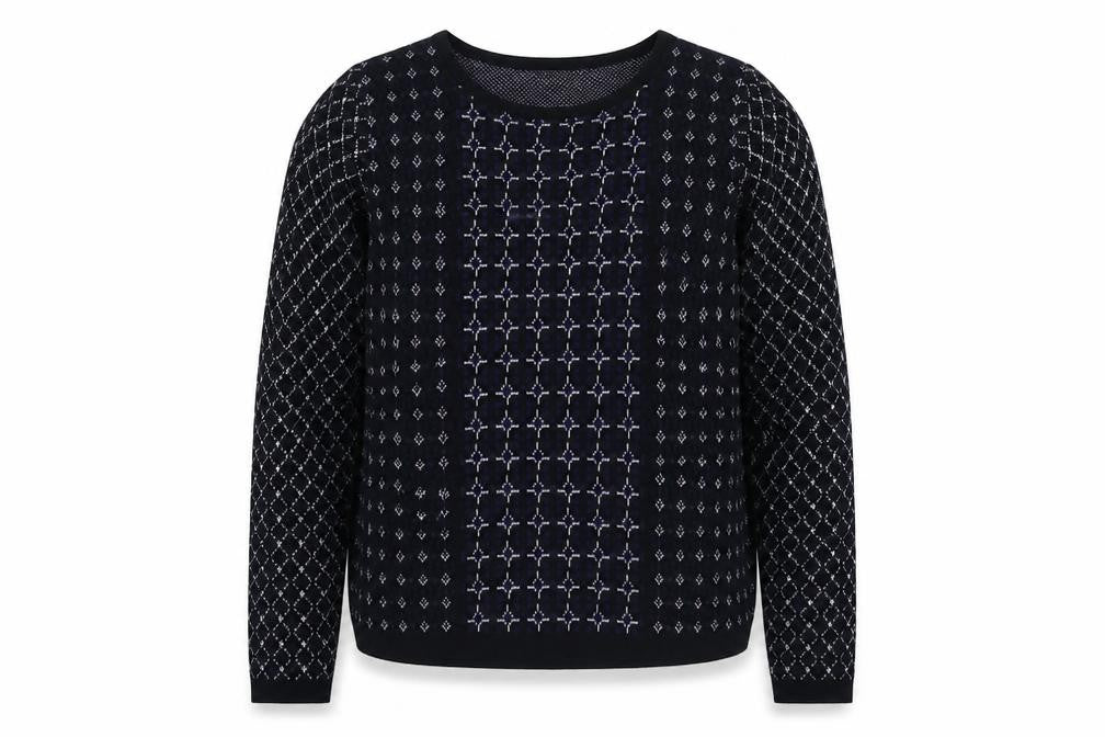 George Womens Black Boat Neck Geometric Acrylic Pullover Jumper Size 10