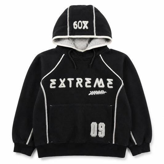 Protonic Boys Black  Cotton Pullover Hoodie Size 7-8 Years  Pullover