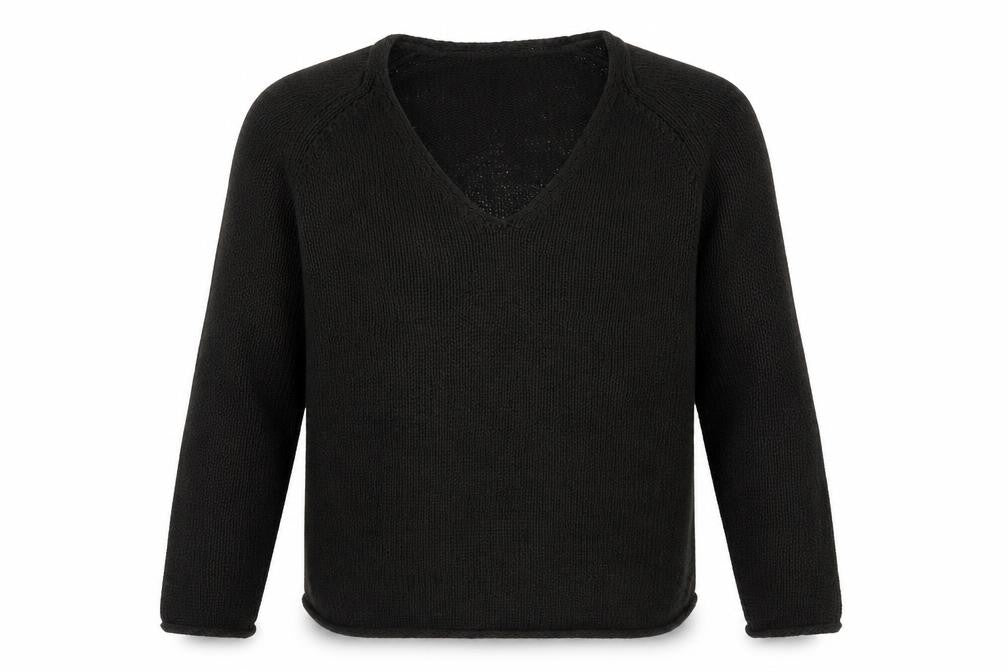 H&M Mens Brown V-Neck  Acrylic Pullover Jumper Size M
