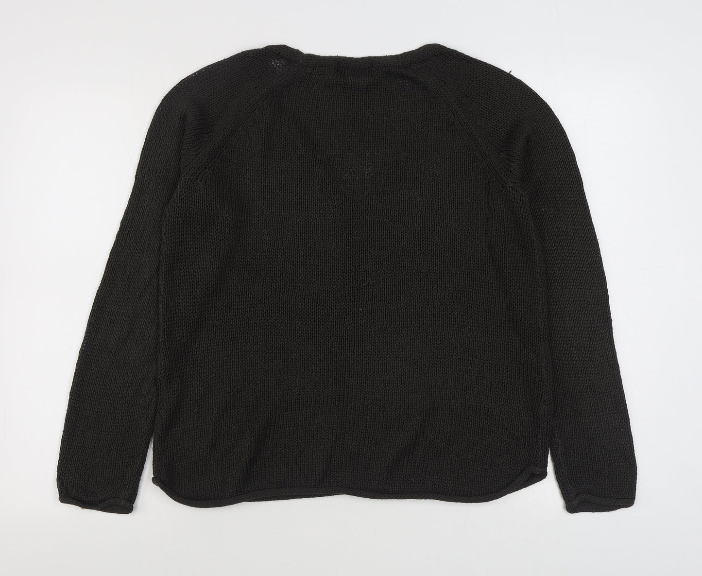 H&M Mens Brown V-Neck  Acrylic Pullover Jumper Size M