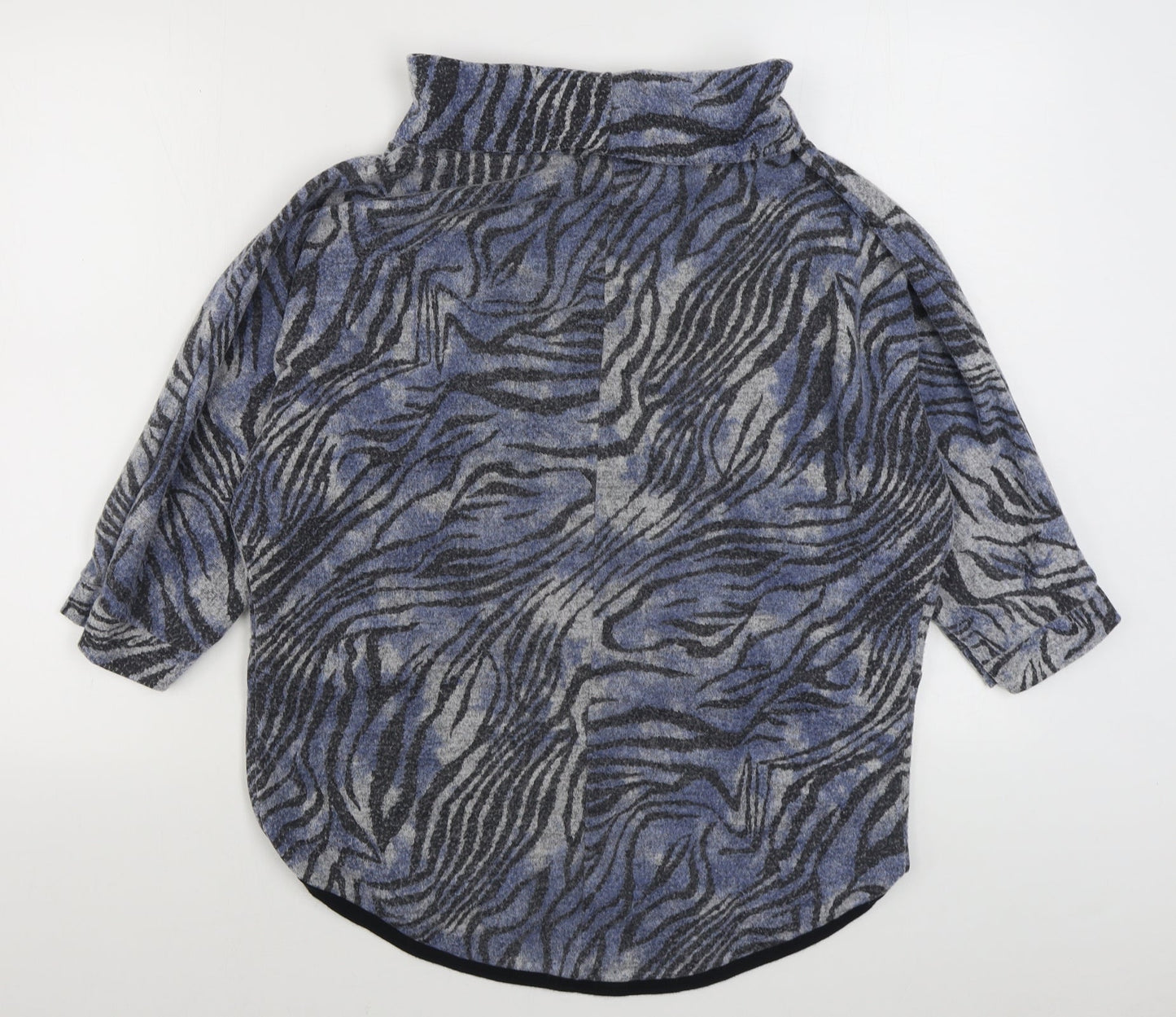 LV Clothing Womens Blue Animal Print Polyester Pullover Sweatshirt One Size  Pullover