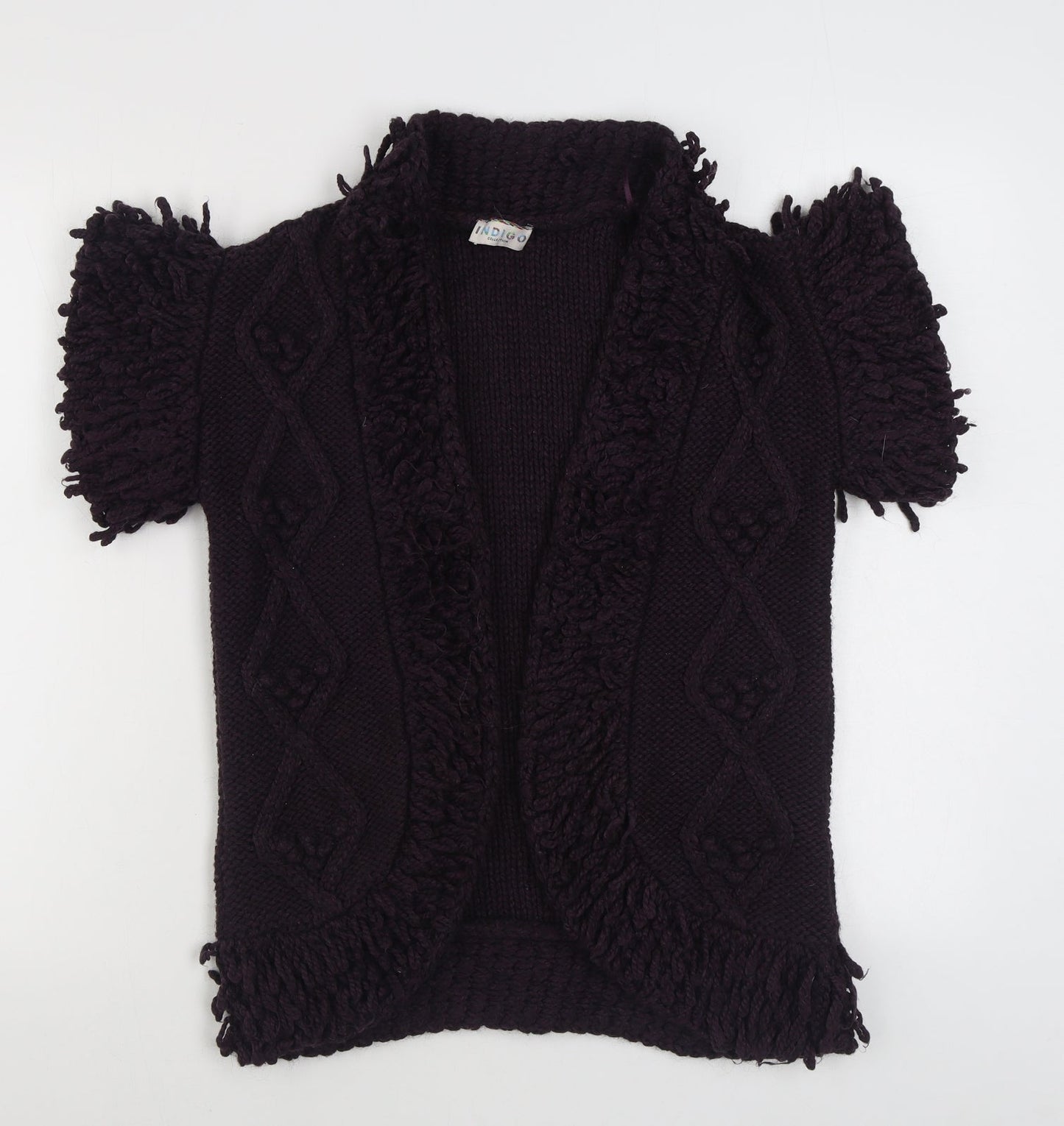 Marks and Spencer Womens Purple V-Neck  Acrylic Cardigan Jumper Size S
