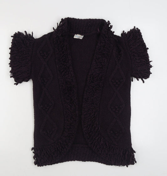Marks and Spencer Womens Purple V-Neck  Acrylic Cardigan Jumper Size S