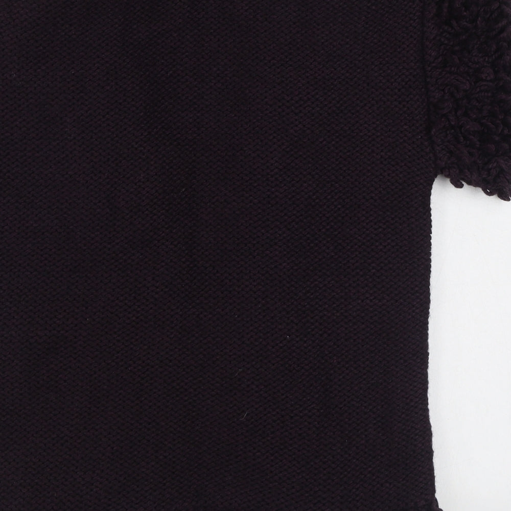 Marks and Spencer Womens Purple V-Neck  Acrylic Cardigan Jumper Size S