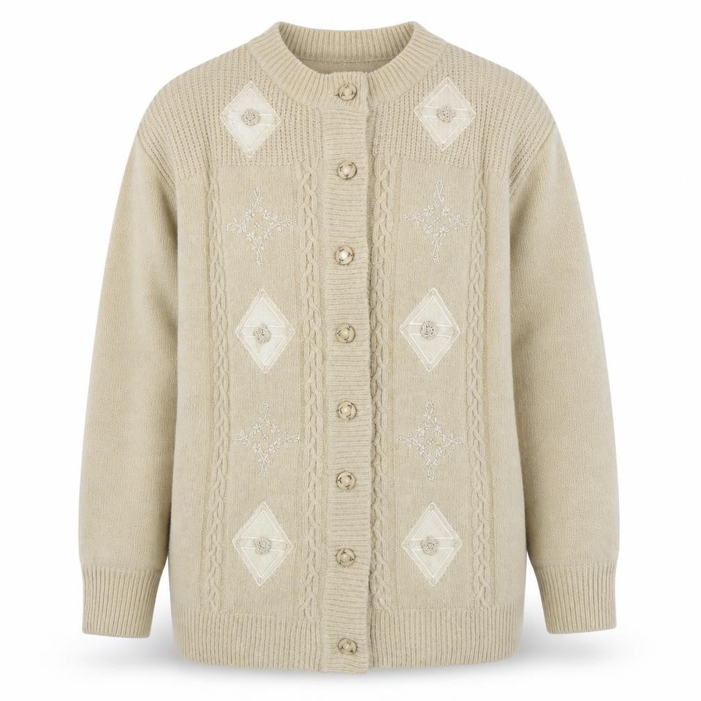 Reflect Collection Womens Beige   Jacket Coatigan Size L  Button