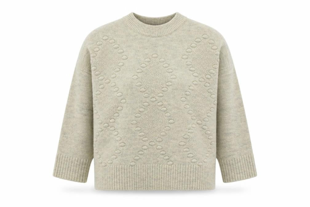New Look Womens Beige Round Neck  Acrylic Pullover Jumper Size S