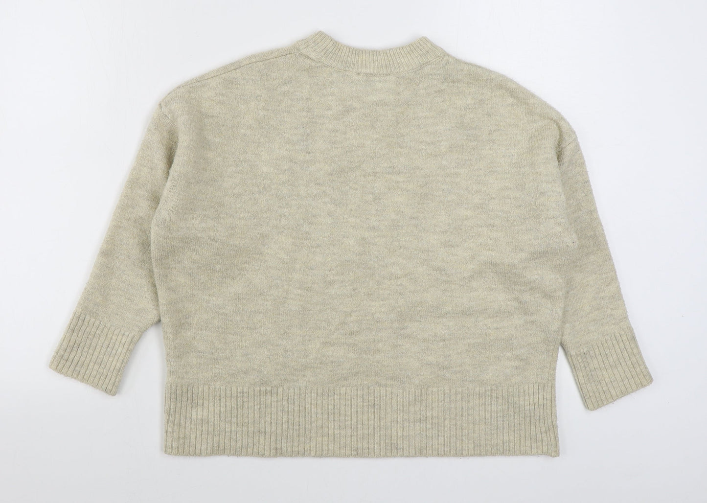 New Look Womens Beige Round Neck  Acrylic Pullover Jumper Size S
