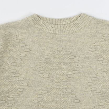 New Look Womens Beige Round Neck  Acrylic Pullover Jumper Size S