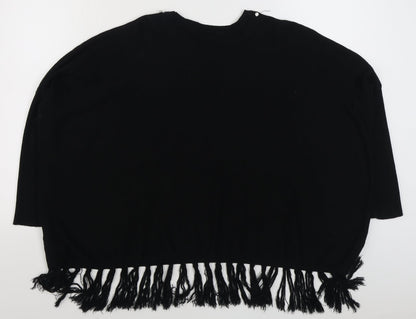 Preloved Millenium Womens Black Boat Neck  Viscose Pullover Jumper Size M - Back