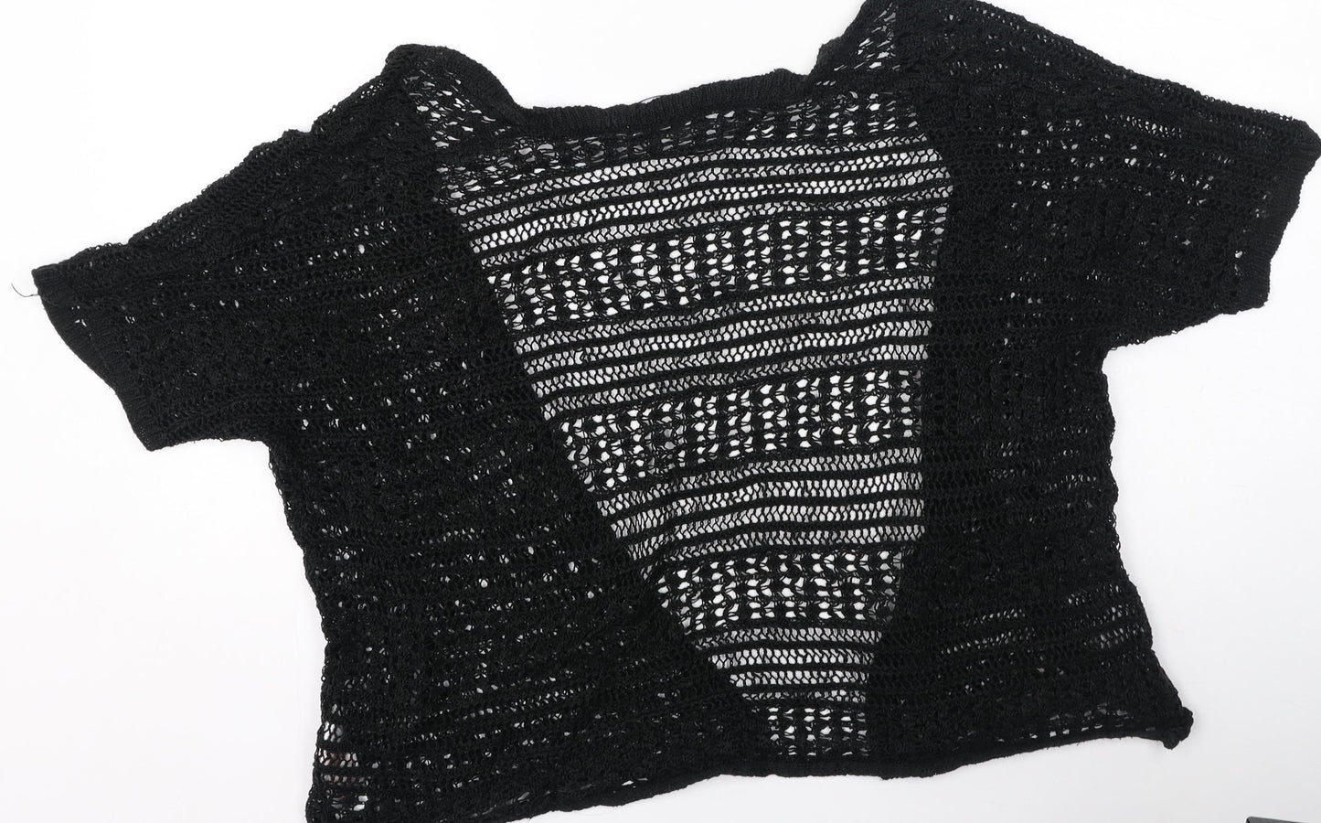 peacoks Womens Black V-Neck  Acrylic Cardigan Jumper Size M