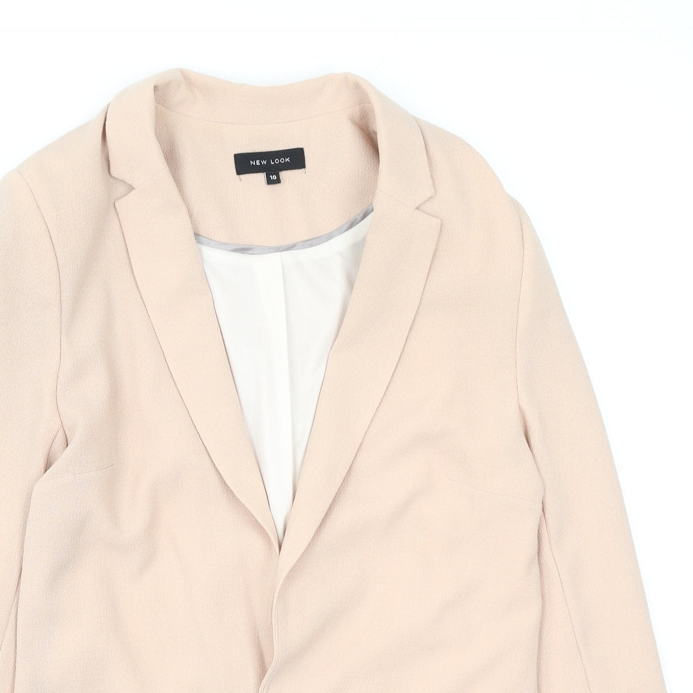 New Look Womens Pink V-Neck  Polyester Cardigan Jumper Size 10
