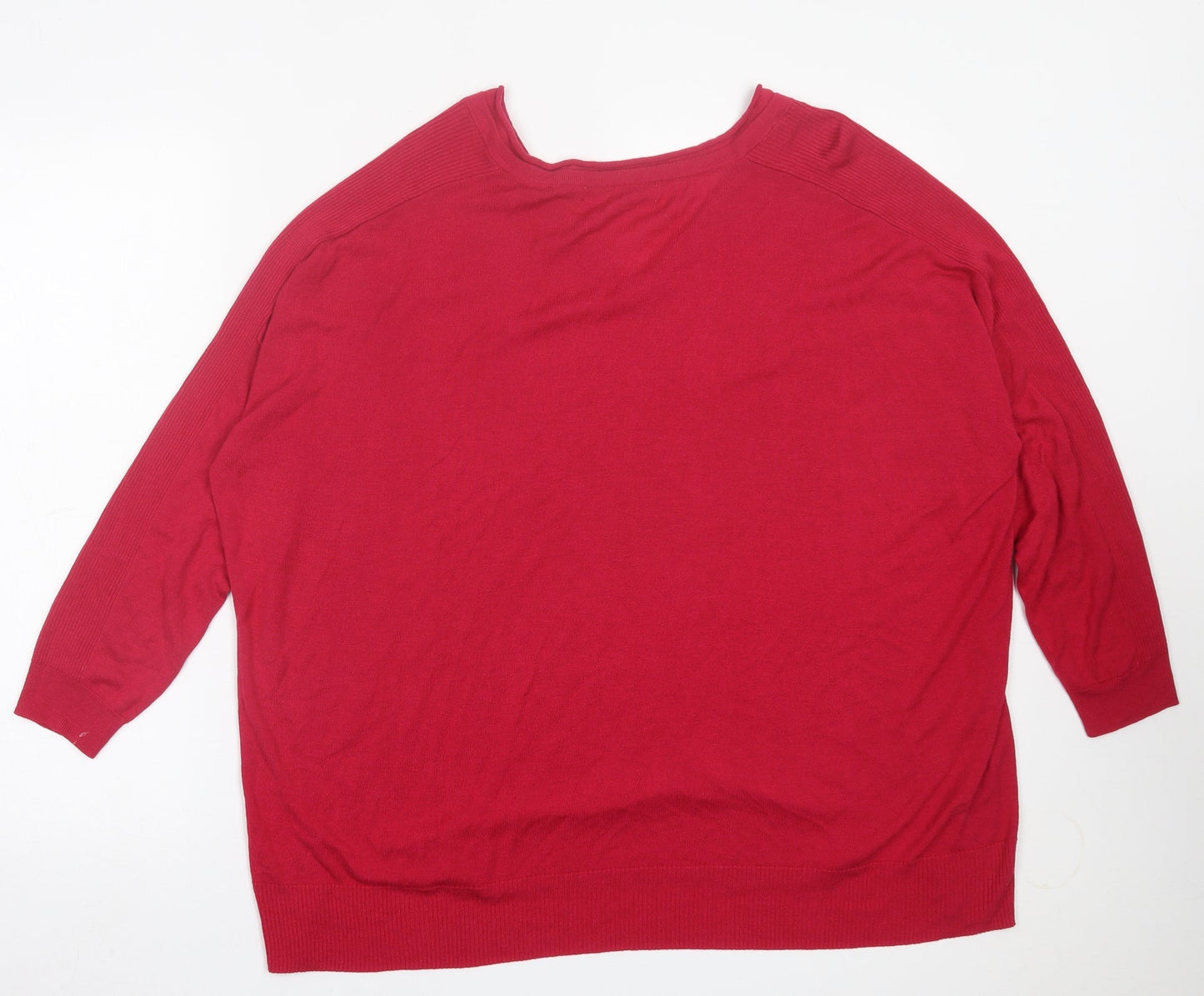 George Womens Pink V-Neck  Viscose Pullover Jumper Size 8