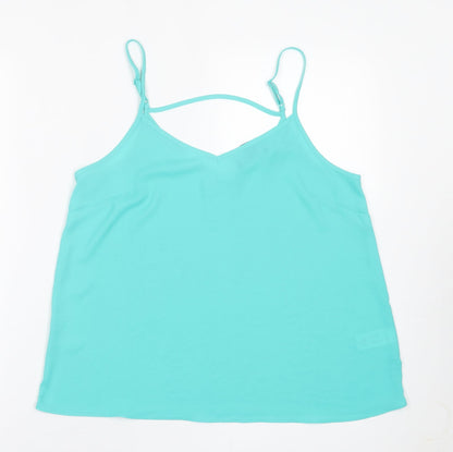 Primark Womens Green  Polyester Basic Tank Size 12 Scoop Neck