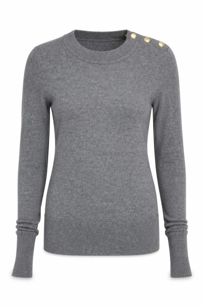 H&M Womens Grey Crew Neck  Viscose Pullover Jumper Size XS