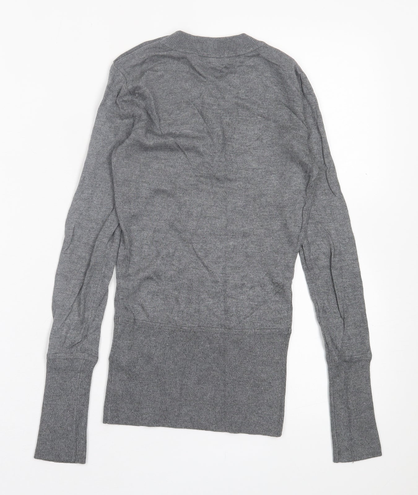 H&M Womens Grey Crew Neck  Viscose Pullover Jumper Size XS