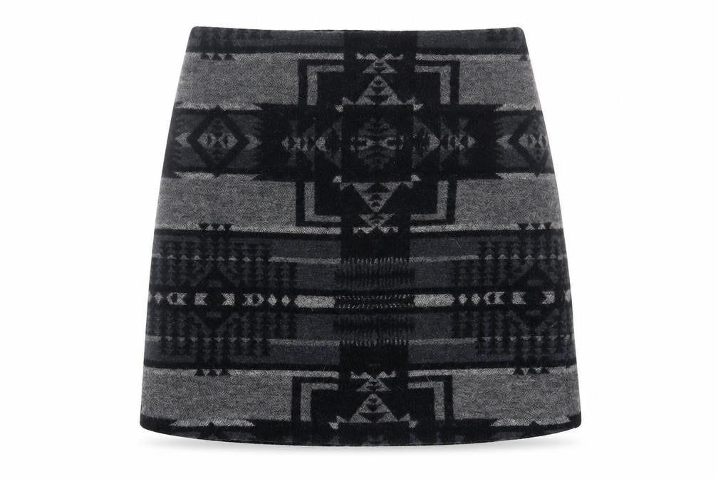 Jasmine & Juliana Womens Grey Geometric Acrylic A-Line Skirt Size 12   Zip