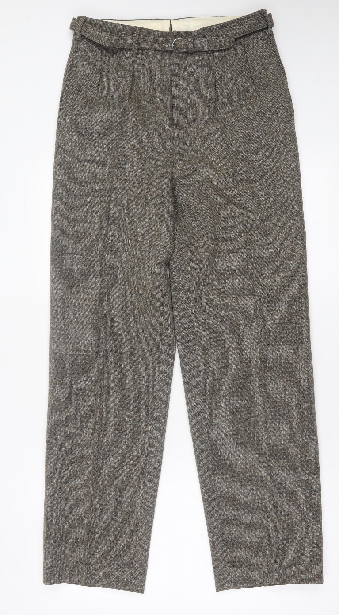 Preworn Womens Brown  Acrylic Trousers  Size 30 in L31 in Regular Hook & Eye