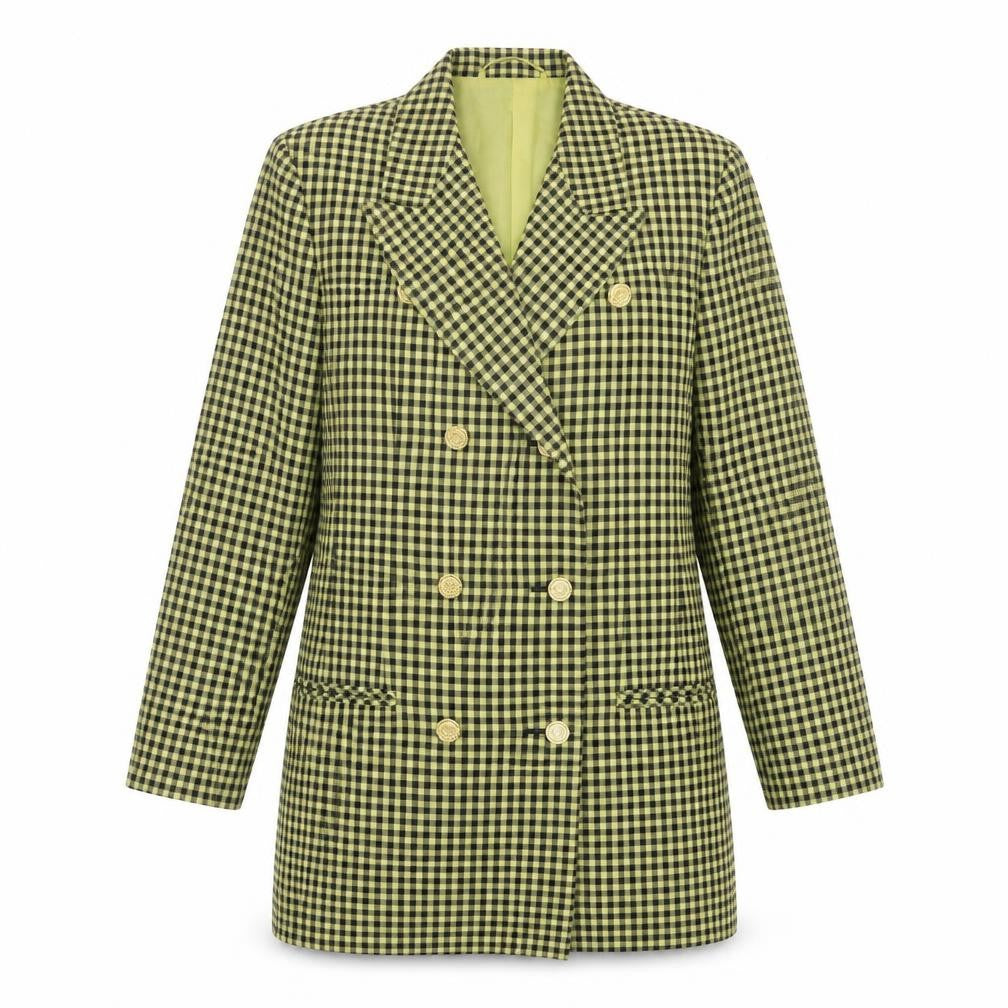Country Casuals Womens Green Plaid  Jacket  Size 8  Button