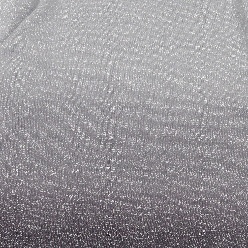 Vert Monde Womens Silver Crew Neck  Acrylic Pullover Jumper Size M